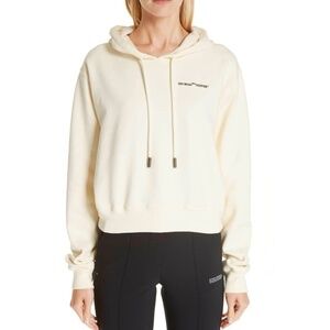 Off-White Quotes Cropped Hoodie